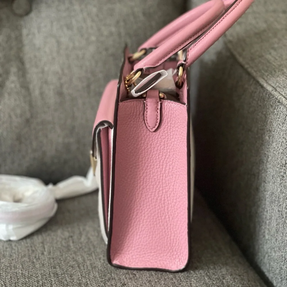 Coach Pink & White Floral Mini Crossbody Bag